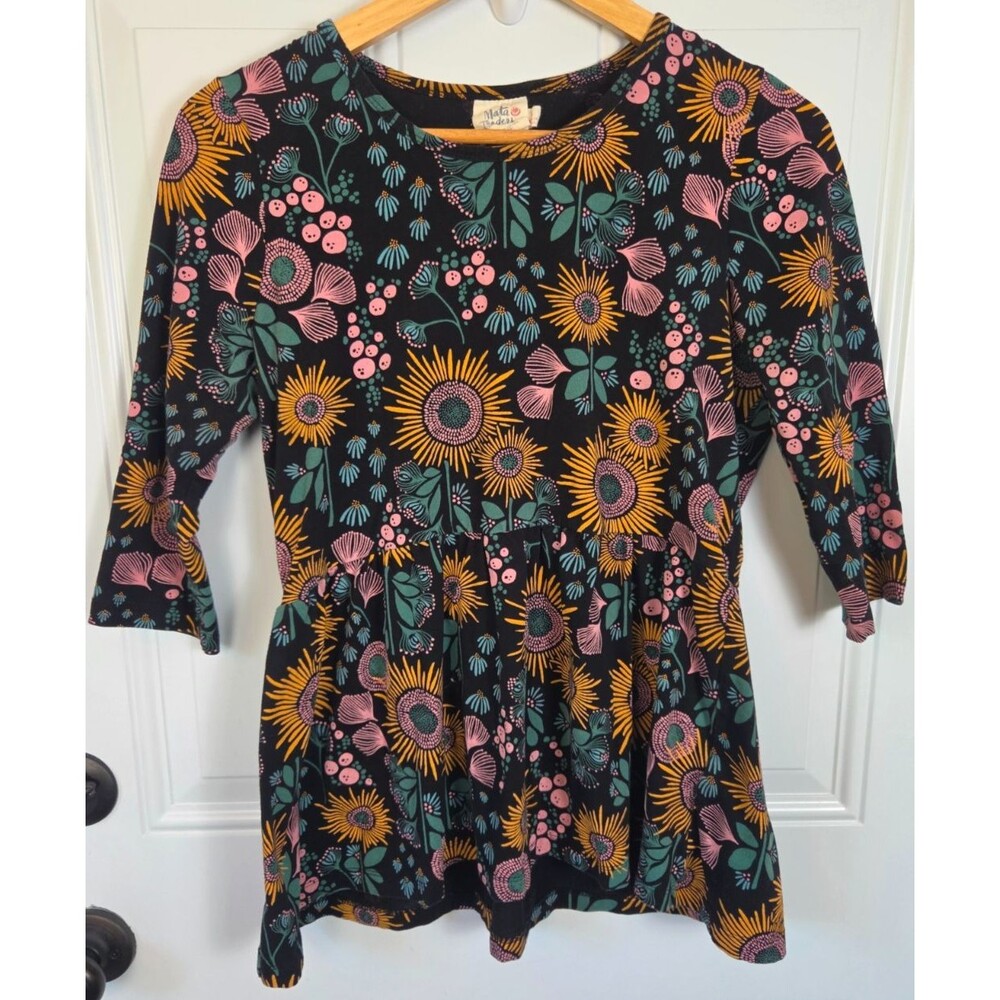 Mata Traders Floral Top Size S Organic Cotton Natural Fabric